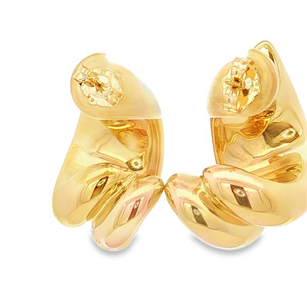 14K Yellow Gold Hoop Earrings Image 3 Jaymark Jewelers Cold Spring, NY