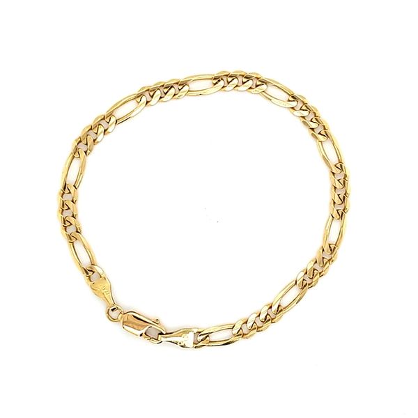 14K Yellow Gold Figaro Link Men's Bracelet Jaymark Jewelers Cold Spring, NY