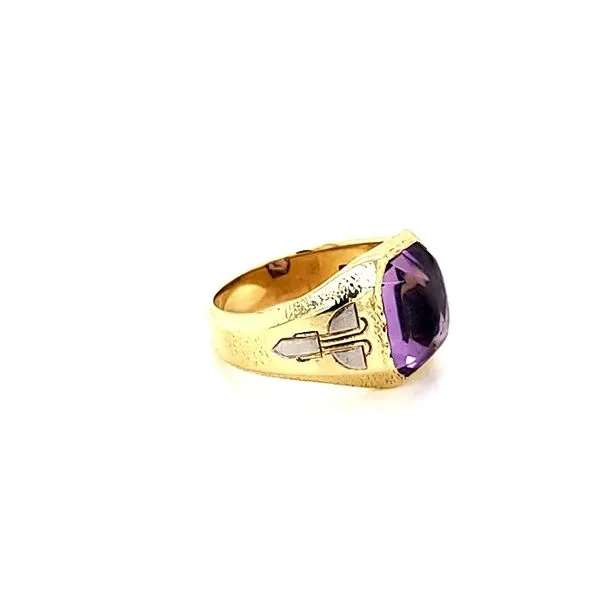 14K Two Tone Gold Men's Amethyst Ring Image 2 Jaymark Jewelers Cold Spring, NY