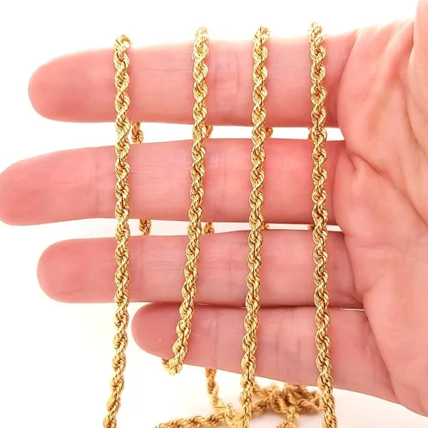 18K Yellow Gold Solid Rope Chain Image 2 Jaymark Jewelers Cold Spring, NY