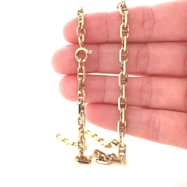 14K Yellow Gold Solid Anchor Chain, 20