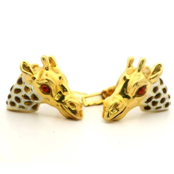 18K Yellow Gold David Webb Giraffe Cuff Links Jaymark Jewelers Cold Spring, NY