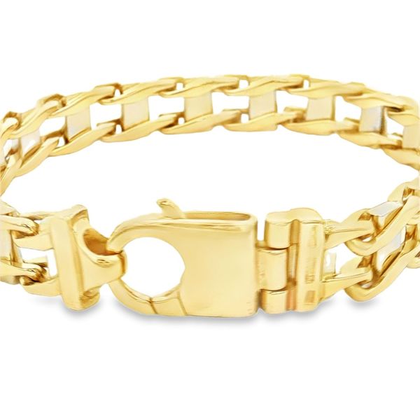 14K Two Tone Men's Bracelet Image 2 Jaymark Jewelers Cold Spring, NY