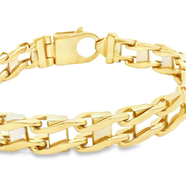 14K Two Tone Men's Bracelet Image 3 Jaymark Jewelers Cold Spring, NY