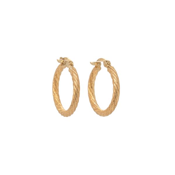14KT Textured Gold Hoop Earrings Jayson Jewelers Cape Girardeau, MO