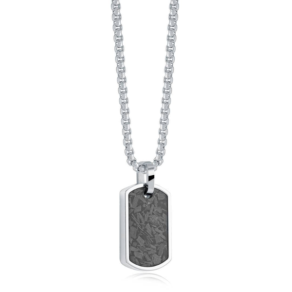 Men's Chain With Carbon Fibre Dog Tag Pendant  Jayson Jewelers Cape Girardeau, MO
