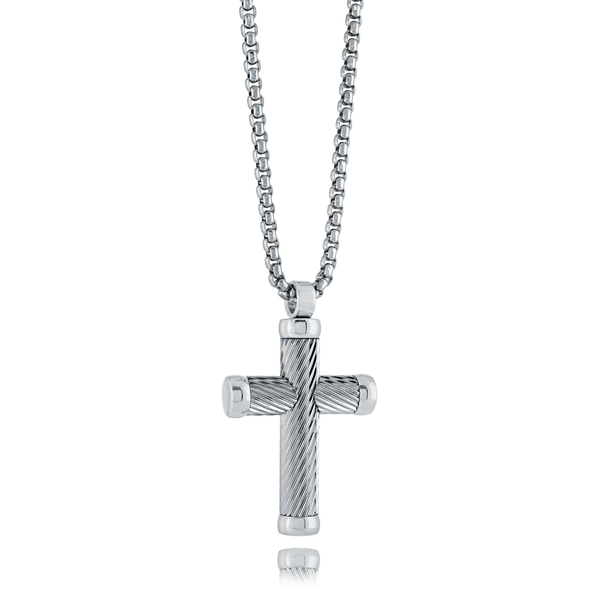 Men's Chain With Twisted Line Cross Pendant Jayson Jewelers Cape Girardeau, MO