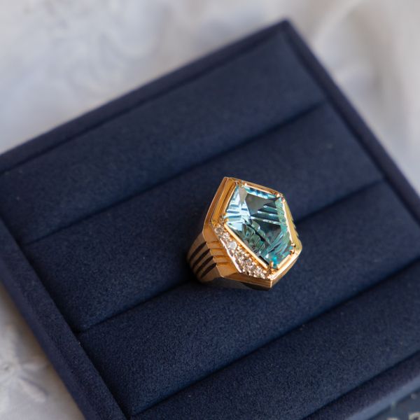 Estate Circa 1980 Fantasy Cut Blue Topaz Ring Image 2 Jayson Jewelers Cape Girardeau, MO