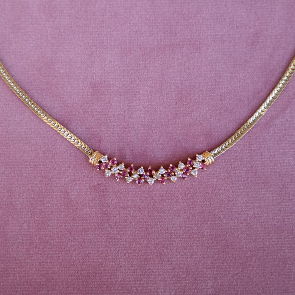 Estate Ruby and Diamond Necklace Image 3 Jayson Jewelers Cape Girardeau, MO