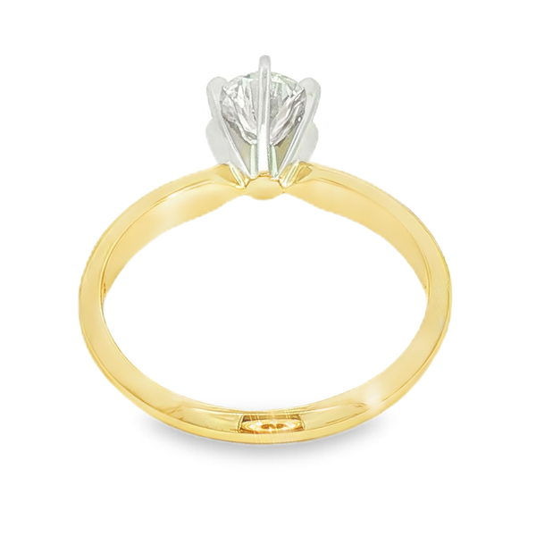 14kt Two Tone Diamond Engagement Ring With One .80Ct Round I Si2 Diamond. GIA Report #6193508878 Image 2 Jeff Dennis Jewelers Gardendale, AL