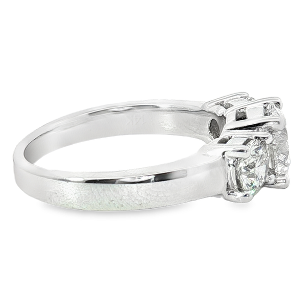 Ladies White Gold 14 Karat Anniversary Ring With 3 Diamonds, 1.02ct Center Stone and .51ct each Side Stone, All are I1 in clarity and I in color. The total weight of this ring is 2.04ct tw Image 3 Jeff Dennis Jewelers Gardendale, AL