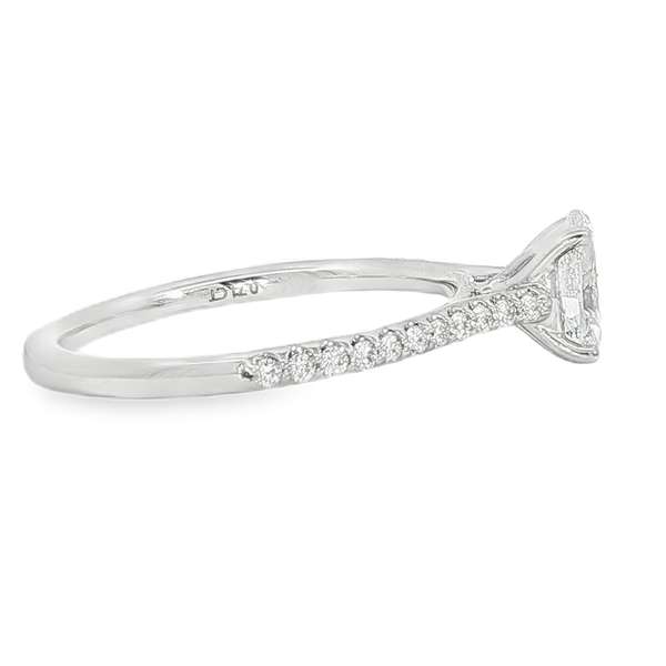 14K White Gold .71ct Oval Diamond Ring that is D in Color and SI1 in Clarity with .10ct tw in Accent Diamonds. GIA Certification #1518448286 Image 2 Jeff Dennis Jewelers Gardendale, AL