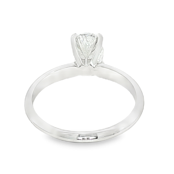 14K White Gold 1.01ct Oval Diamond Engagement Ring that is I1 in Clarity and H in Color Image 3 Jeff Dennis Jewelers Gardendale, AL