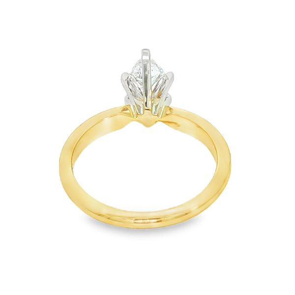 14kt Two Tone 1.00ct Pear Shaped Diamond Engagement Ring I1 H Image 2 Jeff Dennis Jewelers Gardendale, AL