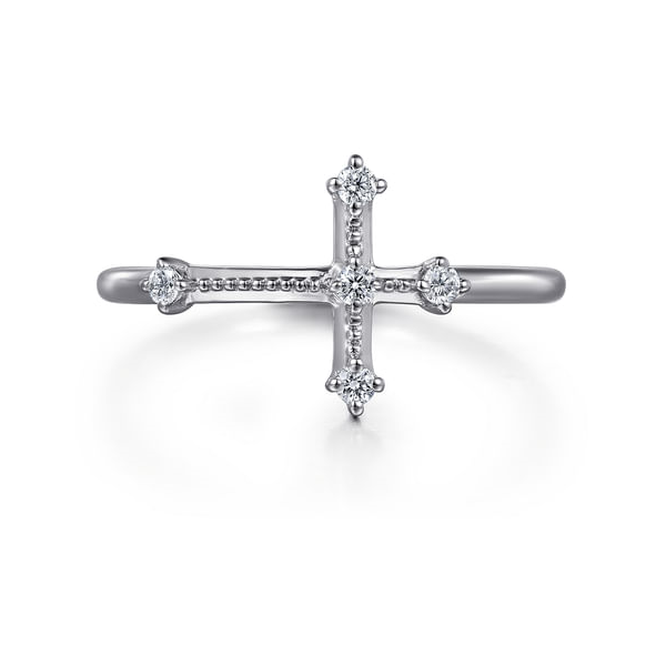 14K White Gold Cross Diamond Ring Jeff Dennis Jewelers Gardendale, AL