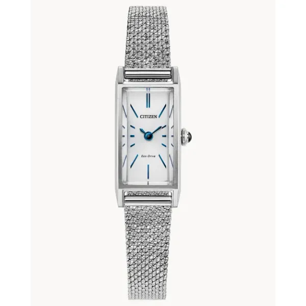 LADIES ECO DRIVE WR50 STAINLESS WHITE WATCH Jeff Dennis Jewelers Gardendale, AL