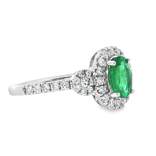 14kt WG Fashion Ring With .65ct Oval Emerald and .43 ct tw Round Diamond Image 2 Jeff Dennis Jewelers Gardendale, AL