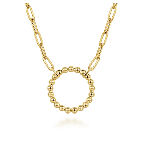 Yellow 14 Karat Gold 17" Chain Necklace with Bujukan Circle Serial No: S2143771 Image 2 Jeff Dennis Jewelers Gardendale, AL