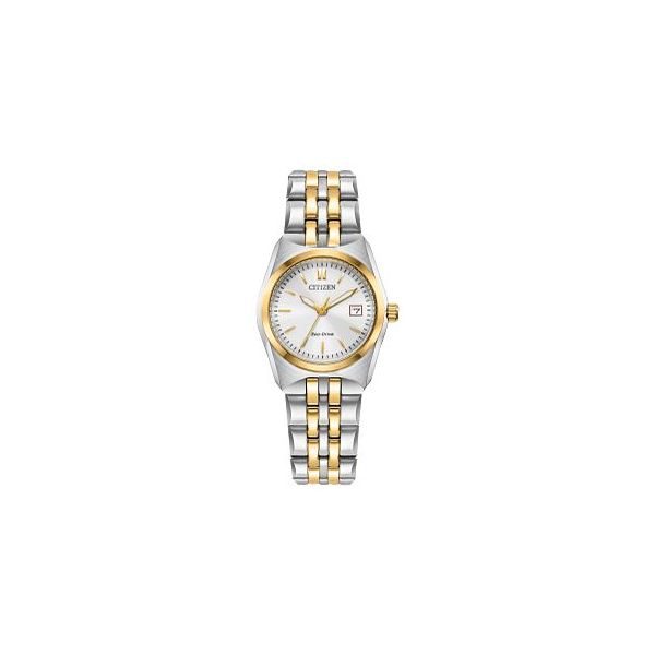 Ladies Stainless Steel Bracelet ECO-Drive Watch with White Face Jeff Dennis Jewelers Gardendale, AL