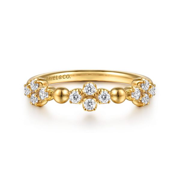 Stackable Ring 14K Yellow Gold Diamond Clover 0.25ct Bujukan Jeff Dennis Jewelers Gardendale, AL