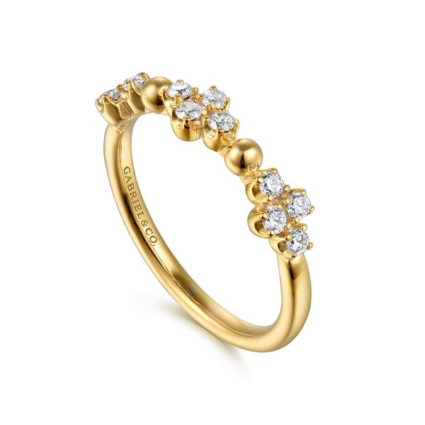 Stackable Ring 14K Yellow Gold Diamond Clover 0.25ct Bujukan Image 3 Jeff Dennis Jewelers Gardendale, AL