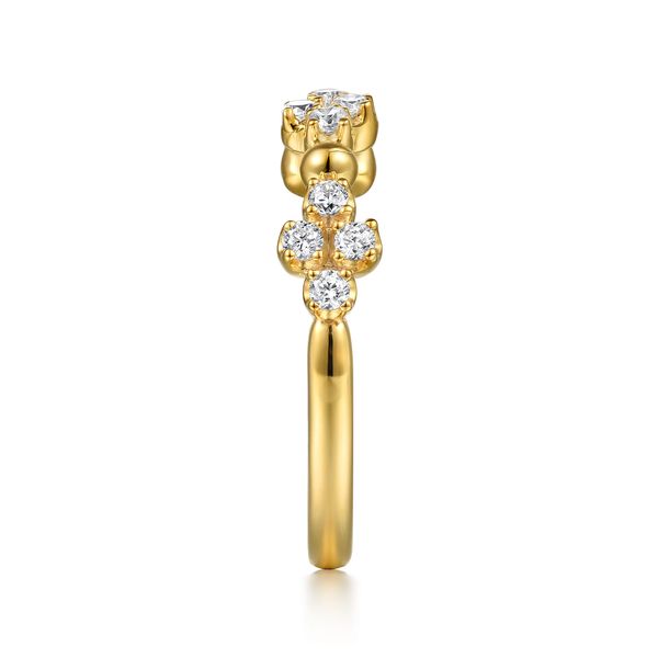 Stackable Ring 14K Yellow Gold Diamond Clover 0.25ct Bujukan Image 4 Jeff Dennis Jewelers Gardendale, AL