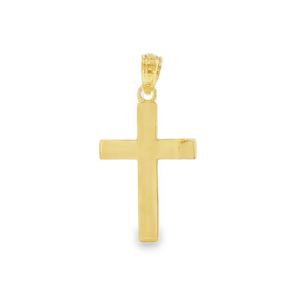 10 Karat Yellow Gold Narrow Diamond Cut Cross with Polished Sides Jeff Dennis Jewelers Gardendale, AL