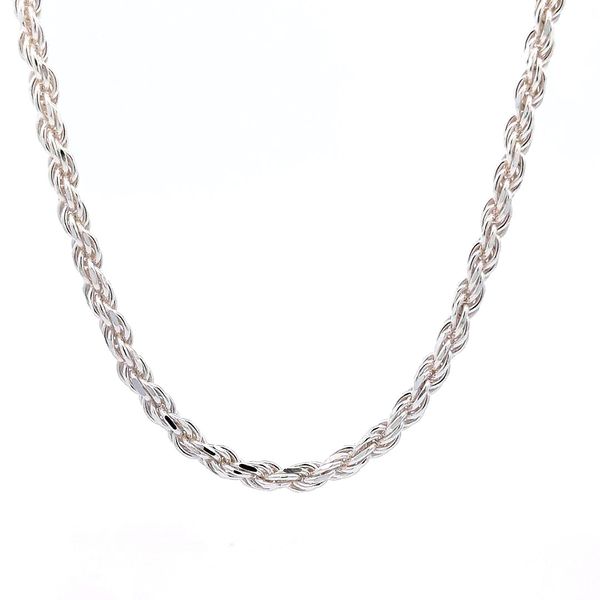 Sterling Silver 3.2mm Solid Diamond Cut Rope Chain 26" Jeff Dennis Jewelers Gardendale, AL
