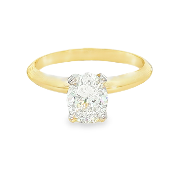 14K Yellow Gold 1.01ct Oval Diamond Engagement Ring  that is I1 in Clarity and H in Color Jeff Dennis Jewelers Gardendale, AL