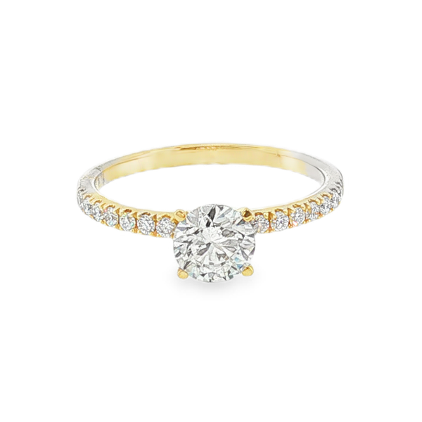 10kt Yellow Gold 1.00ct tw Lab Grown Diamond Engagement Ring with .75ct Round Diamond in Center and .25ct tw Accent Diamonds Jeff Dennis Jewelers Gardendale, AL
