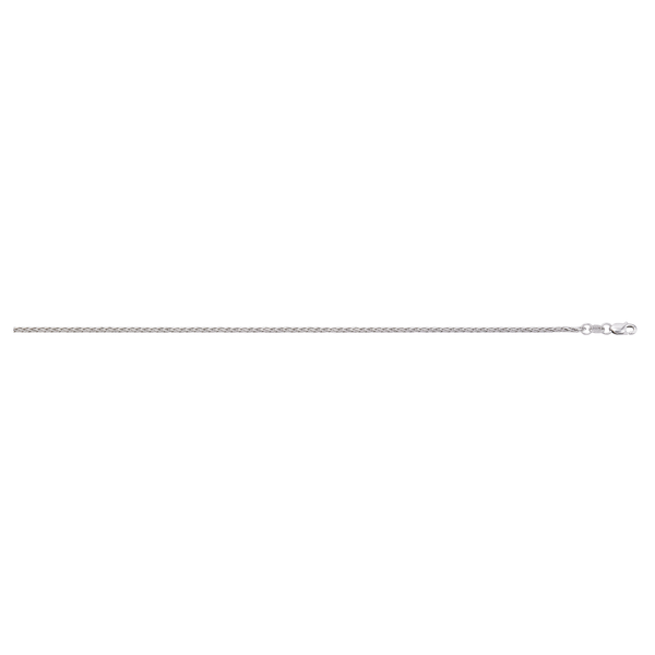 10K White Gold 1.0mm Diamond Cut Round Wheat Chain 18 inch Jeff Dennis Jewelers Gardendale, AL