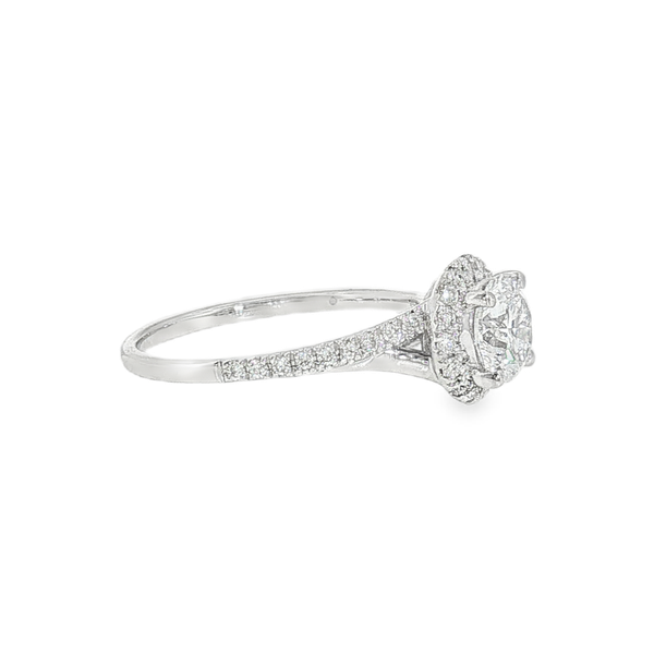 10K White Gold 1ct Round Lab Grown Diamond Engagement Ring with .25ct tw of Accent Diamonds Image 2 Jeff Dennis Jewelers Gardendale, AL