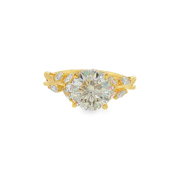 14K White Gold 2.04ct Round Lab Grown Diamond Engagement Ring that is F in Color and VS2 in Clarity .40ctw of Marquise Accent Lab Grown Diamonds. IGI Cert No. LG813641344 Jeff Dennis Jewelers Gardendale, AL