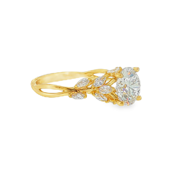 14K White Gold 2.04ct Round Lab Grown Diamond Engagement Ring that is F in Color and VS2 in Clarity .40ctw of Marquise Accent Lab Grown Diamonds. IGI Cert No. LG813641344 Image 2 Jeff Dennis Jewelers Gardendale, AL