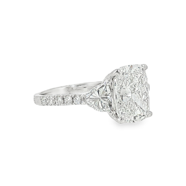 14K White Gold 4.09 Cushion Cut Lab Grown Diamond Engagement Ring that is E in Color and VS2 in Clarity with 1.24ct tw Various Shaped Lab Grown Accent Diamonds. IGI Cert No. LG763603864 Image 2 Jeff Dennis Jewelers Gardendale, AL