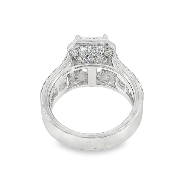 14K White Gold 3.06ct Emerald Cut Lab Grown Diamond Engagement Ring that is F in Color and VVS2 in Clarity with 1.94ct tw of Baguette and Round Lab Grown Accent Diamonds. IGI Cert No. LG749589548 Image 3 Jeff Dennis Jewelers Gardendale, AL