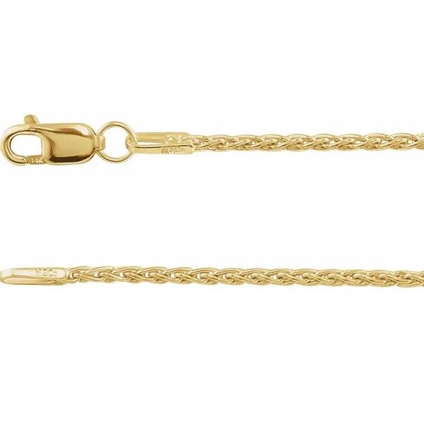 10kt Yellow Gold 1mm Diamond Cut Round Wheat Chain 24 inch Jeff Dennis Jewelers Gardendale, AL