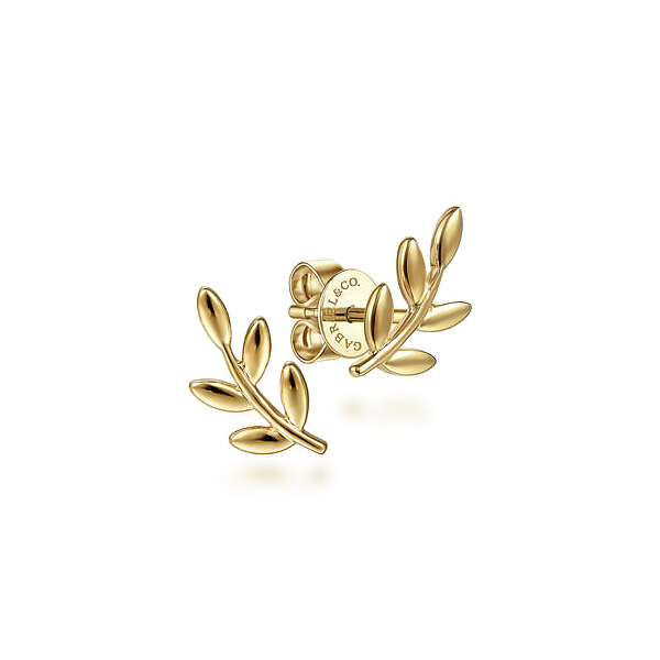 Yellow 14 Karat Laurel Branch Stud Earrings Serial No: S2149810 Jeff Dennis Jewelers Gardendale, AL