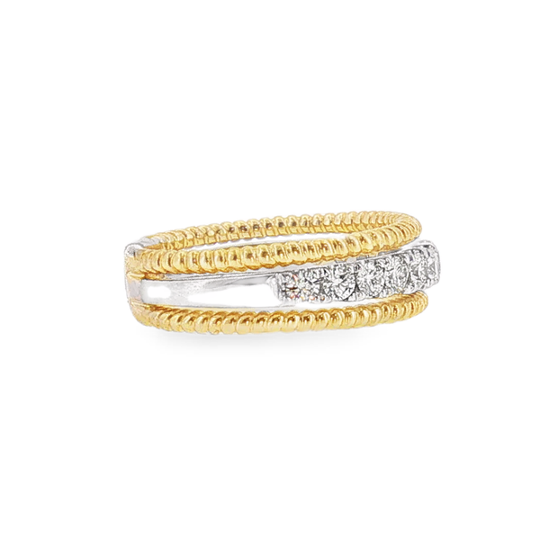 14K Two-Tone .69cttw Round Diamond Anniversary Band that is I in Color and SI2 in Clarity Image 2 Jeff Dennis Jewelers Gardendale, AL