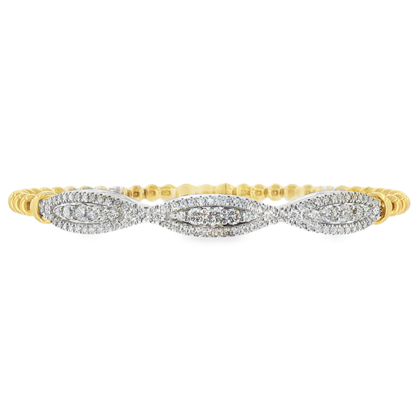14K Two-Tone Bujukan Collection Diamond Bangle with Lock and 1.23cttw Diamonds that are G-H in Color and SI1-SI2 in Clarity. Serial No: S26LT28OF50 Jeff Dennis Jewelers Gardendale, AL