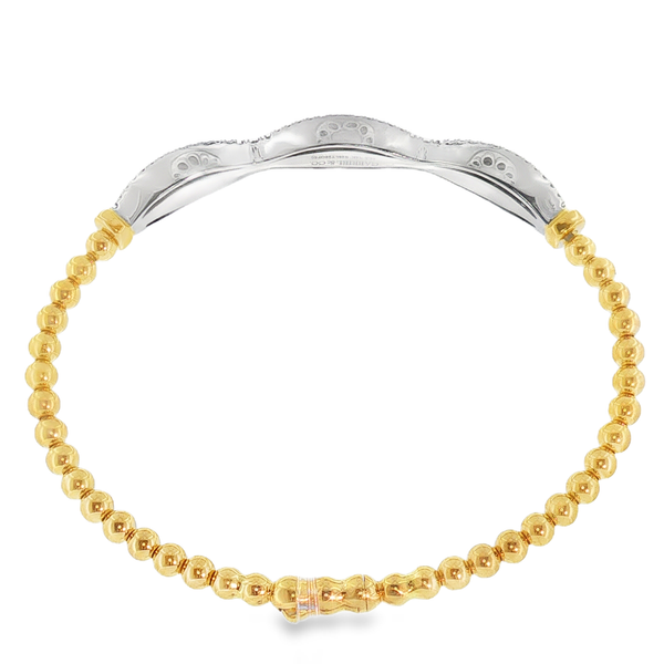 14K Two-Tone Bujukan Collection Diamond Bangle with Lock and 1.24cttw Diamonds that are G-H in Color and SI1-SI2 in Clarity. Serial No: S26LT29OF50 Image 3 Jeff Dennis Jewelers Gardendale, AL