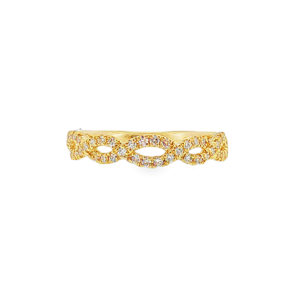 14K Yellow Gold .27cttw Diamond Twisted Band Jeff Dennis Jewelers Gardendale, AL