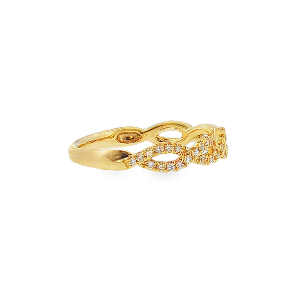 14K Yellow Gold .27cttw Diamond Twisted Band Image 2 Jeff Dennis Jewelers Gardendale, AL