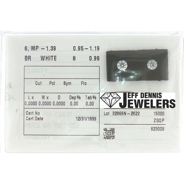 14kt WG Diamond Studs .99cttw and I1 in Clarity and I in Color. Jeff Dennis Jewelers Gardendale, AL