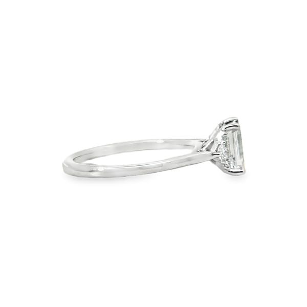 Ladies White 14 Karat Lab Grown Engagement Ring With 1.06ct Emerald E in color and Vs2 in clarity Diamond And 0.17ct tw Round Accent Side Diamonds Image 2 Jeff Dennis Jewelers Gardendale, AL