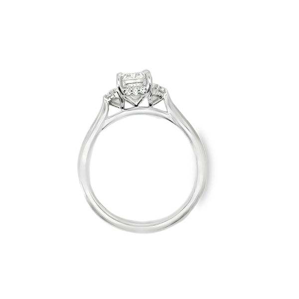 Ladies White 14 Karat Lab Grown Engagement Ring With 1.06ct Emerald E in color and Vs2 in clarity Diamond And 0.17ct tw Round Accent Side Diamonds Image 3 Jeff Dennis Jewelers Gardendale, AL