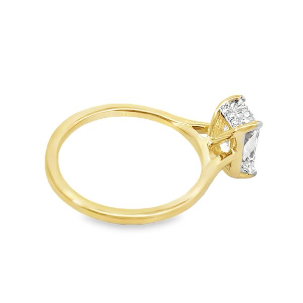 Ladies Yellow 14 Karat Lab Grown Engagement Ring With 2.07ct Radiant F in color and Vs2 in clarity Diamond And Hidden Halo with 0.05ct tw Round Diamonds Image 3 Jeff Dennis Jewelers Gardendale, AL