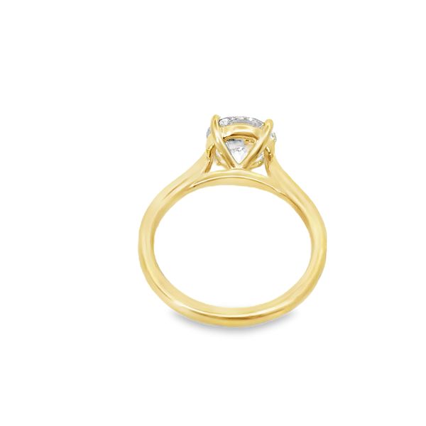 Ladies Yellow 14 Karat Lab Grown Engagement Ring With 2.01ct Round E in color and Vs2 in clarity Diamond And Accent Band with 0.17ct tw Round Diamonds Image 3 Jeff Dennis Jewelers Gardendale, AL