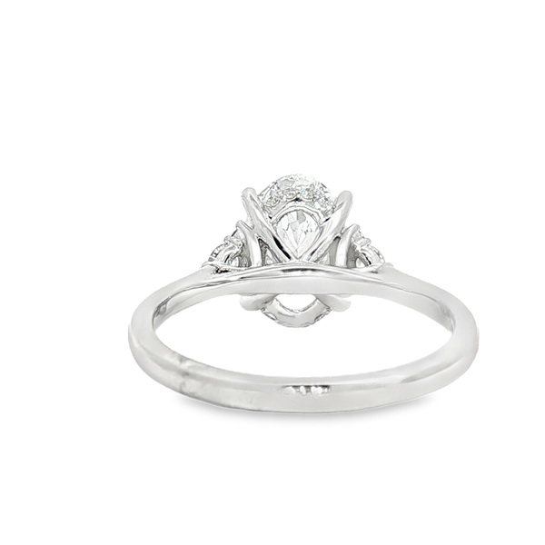 14K White Gold 2.05ct Oval Lab Grown Diamond Engagement Ring with .12ct tw Side Accent Stones. The Center Diamond is D in Color and VS1 in Clarity. Image 3 Jeff Dennis Jewelers Gardendale, AL