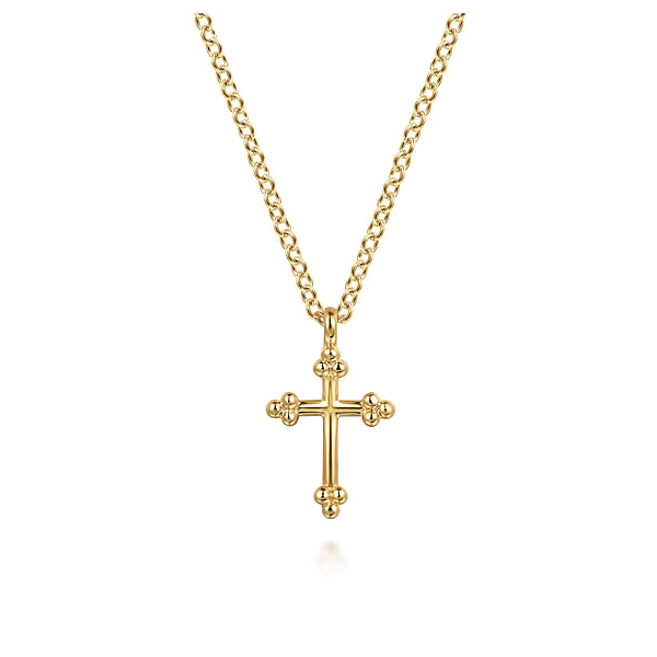 Yellow 14 Karat Bujukan 12mm Cross Pendant Jeff Dennis Jewelers Gardendale, AL
